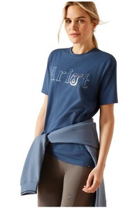 2024 Ariat Womens BF Short Sleeve Baselayer T-Shirt 10048927 - Dark Denim